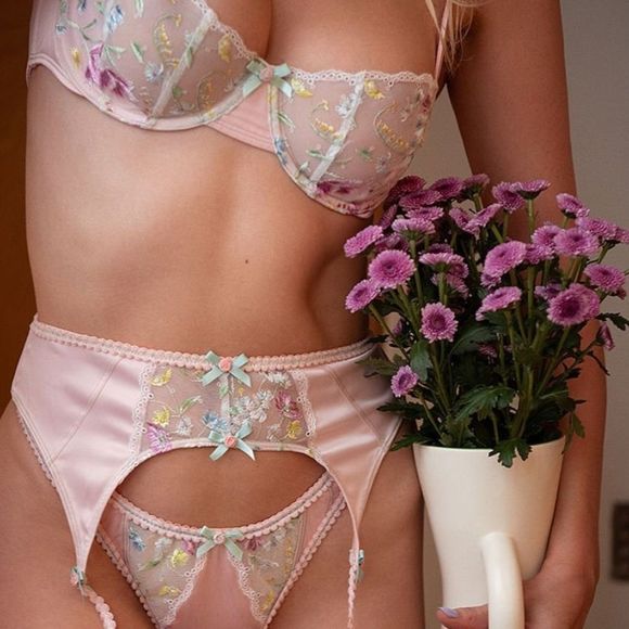 For Love And Lemons Other - NEW 3 Piece For Love and Lemons Midsummer Bra, Thong Panty, and Garter Belt SET